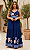Vestido Longo Flávia Azul Floral Plus Size - Imagem 1