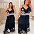 Vestido Longo Flávia Preto Floral Plus Size - Imagem 2