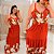 Vestido Ingrid Laranja Floral Plus Size - Imagem 2