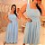 Vestido Longo Joana Azul Poá  Plus Size - Imagem 2