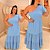 Vestido Nula Babado Marilía Azul Plus Size - Imagem 2