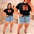 Cropped 3D Dog Preta Listra Vermelha Plus Size - Imagem 2