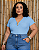 Cropped Pedra Dani Azul BB Plus Size - Imagem 1
