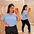 Blusa Manga Duna Beatriz Azul BB Plus Size - Imagem 1