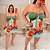 Macaquinho Multi Formas Verde e Laranja Plus Size - Imagem 2