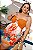 Macaquinho Multi Formas Laranja Floral Plus Size - Imagem 1