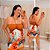 Macaquinho Multi Formas Laranja Floral Plus Size - Imagem 1