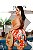 Macaquinho Multi Formas Laranja Floral Plus Size - Imagem 4
