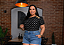 Blusa Manga Lara Preta Poá Plus Size - Imagem 1