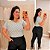 Blusa Manga Lara Branca Poá Plus Size - Imagem 1