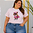 T shirt Ursa Listra Rosa Plus Size - Imagem 1