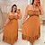 Vestido Multi Formas Marrom Bordado Flor Plus Size - Imagem 2