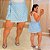Short Saia Babi Azul Poá Plus Size - Imagem 1