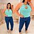 Regata Gota Modal Verde Listra Plus Size - Imagem 2