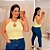 Regata Gota Modal Amarelo Listra Plus Size - Imagem 1