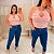 Regata Gota Modal Rosa Listra Plus Size - Imagem 2