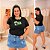 T shirt Sininho Preta Plus Size - Imagem 1