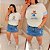 T shirt Urso Cute Listra Azul Plus Size - Imagem 2