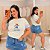 T shirt Urso Cute Listra Azul Plus Size - Imagem 1