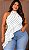 Blusa Assimétrica Branca Poá Plus Size - Imagem 1