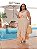 Vestido Letícia Bege Estampado Plus Size - Imagem 1