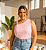 Blusa Nula Laise Rebeca Rosa Plus Size - Imagem 1