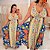 Vestido Lenço Adrieli Azul e Laranja Plus Size - Imagem 2