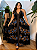 Vestido Lenço Adrieli Preto Estampado Plus Size - Imagem 1