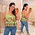 Blusa Alcinha Trop Verde Estampada Plus Size - Imagem 1