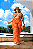 Biquíni com Calça Laranja Estampado Plus Size - Imagem 3