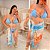 Biquíni com Saída Azul e Laranja Estampado Plus Size - Imagem 2