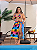 Biquíni com Saída Estampa Azul e Amarelo Plus Size - Imagem 3