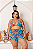 Biquíni com Short Azul Flor Laranja Plus Size - Imagem 3
