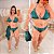 Biquíni com Short Verde e Laranja Estampado Plus Size - Imagem 2