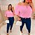 Blusa Ciganinha Aro Deise Rosa Plus Size - Imagem 2