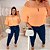 Blusa Ciganinha Aro Deise Laranja Plus Size - Imagem 2
