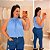 Blusa Gola Luisa Azul Plus Size - Imagem 1