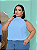 Blusa Gola Luisa Azul Plus Size - Imagem 3