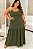 Vestido Longo Isabela Verde Militar Plus Size - Imagem 1