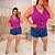 Blusa Colete Elisa Fúcsia Plus Size - Imagem 2