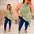 Blusa Assimétrica Lisa Verde Plus Size - Imagem 2