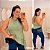 Blusa Assimétrica Lisa Verde Plus Size - Imagem 1