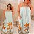 Vestido Santorini Listra Azul Estampado Plus Size - Imagem 2