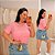 Blusa Tule Poá Lia Rosa Plus Size - Imagem 1
