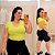 T shirt Básica Gola V Eloá Verde Plus Size - Imagem 1