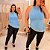 Blusa Assimétrica Renda Azul Plus Size - Imagem 2