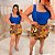Short Saia Babi Bege Estampado Plus Size - Imagem 2