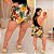 Short Saia Babi Tropical Laranja e Verde Plus Size - Imagem 1