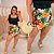 Short Saia Babi Tropical Laranja e Verde Plus Size - Imagem 2
