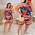 Conjunto Antonela Azul e Rosa Estampado Plus Size - Imagem 2